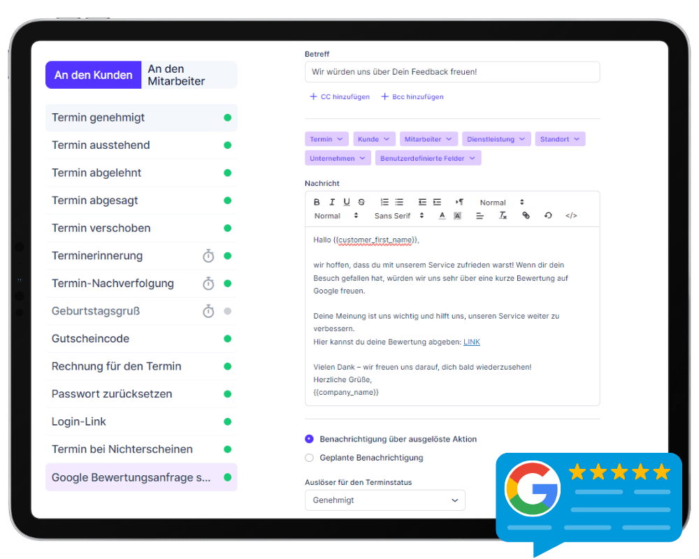 Google Bewertungssystem clevertermin