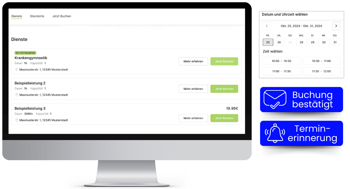 Online Buchungssystem für Heilpraktiker Physiotherapeuten