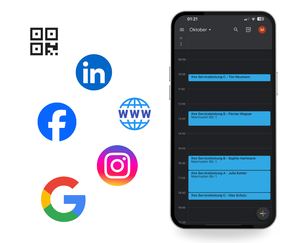 Online-Terminbuchung Social Media